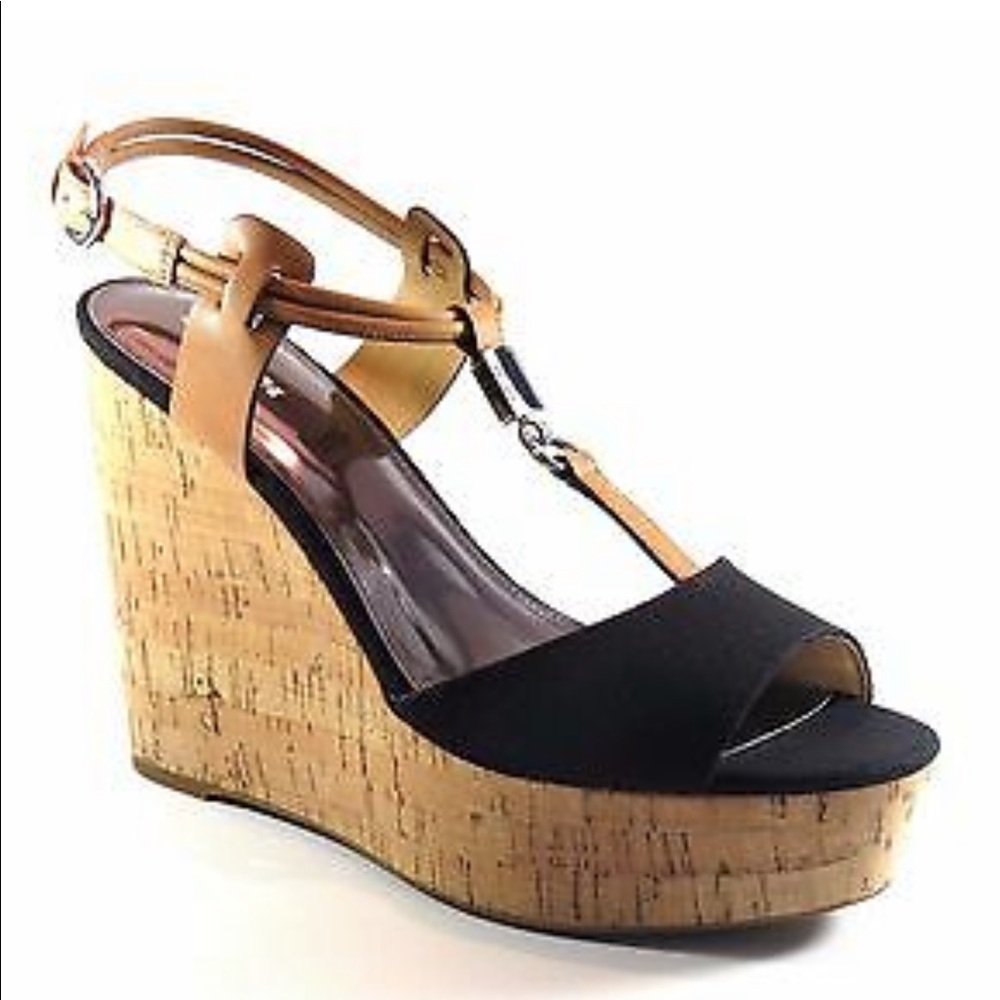Coach Linden Cork Wedge Sandals Size 8